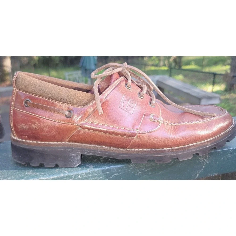 Cole Haan Mens Casual Leather Boat Shoe w Rugged Sole Rubber Grip sz 11 Gorpcore